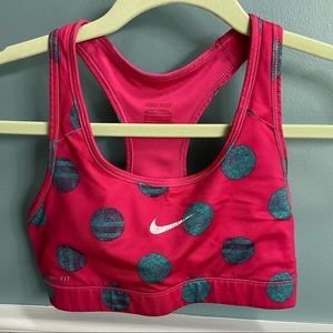Pink & Blue Polka Dot Nike Sports Bra Size Medium